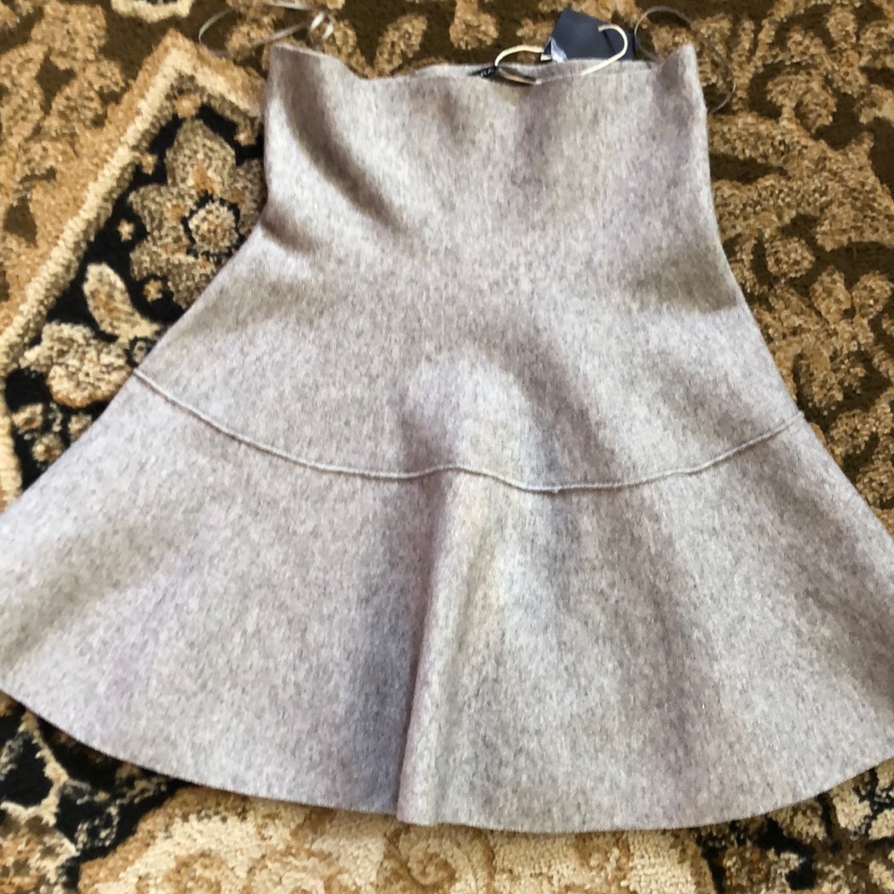 Zara Knit Skaters Skirt Gray Mini